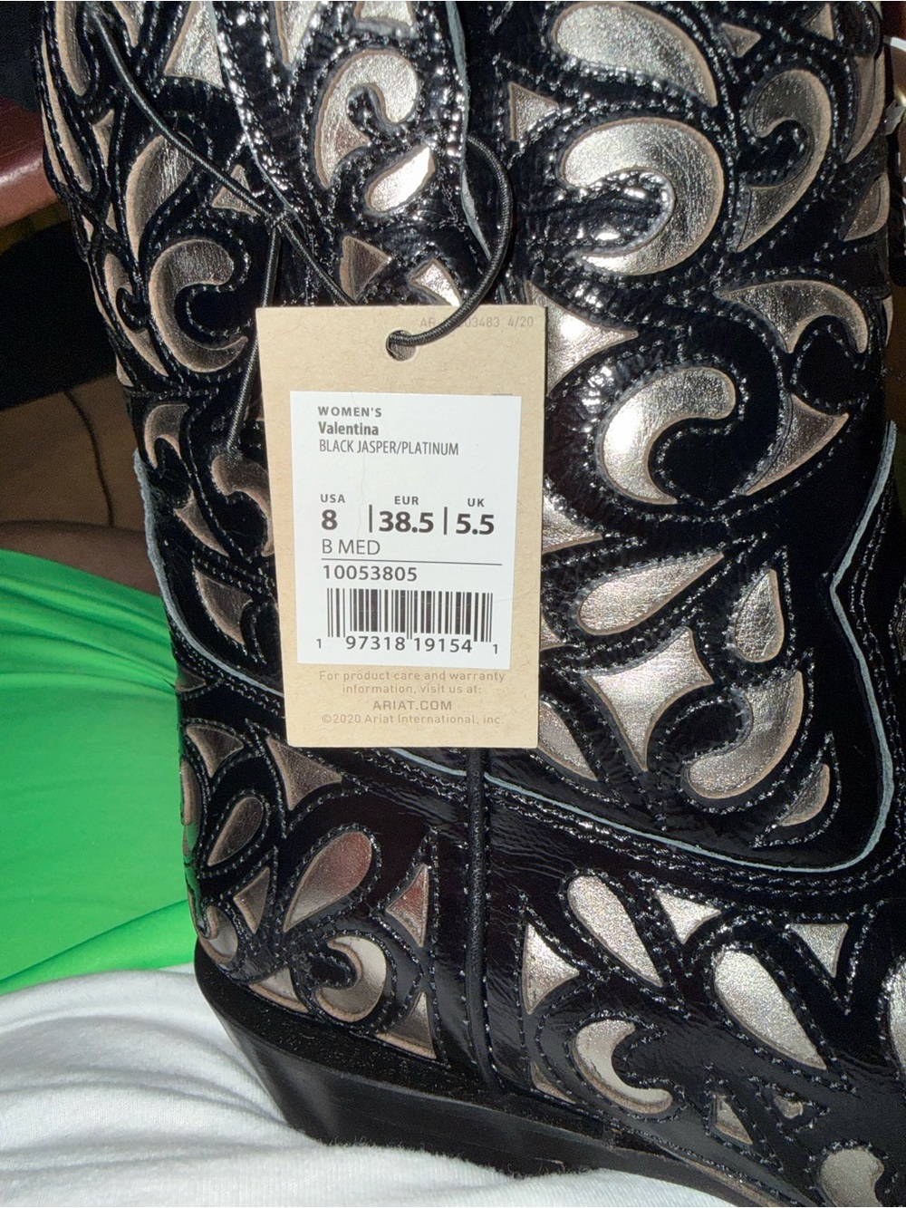 Ariat Valentina Jasper/Platinum Leather Western Boots SIZE 8 US NWT - Picture 8 of 9